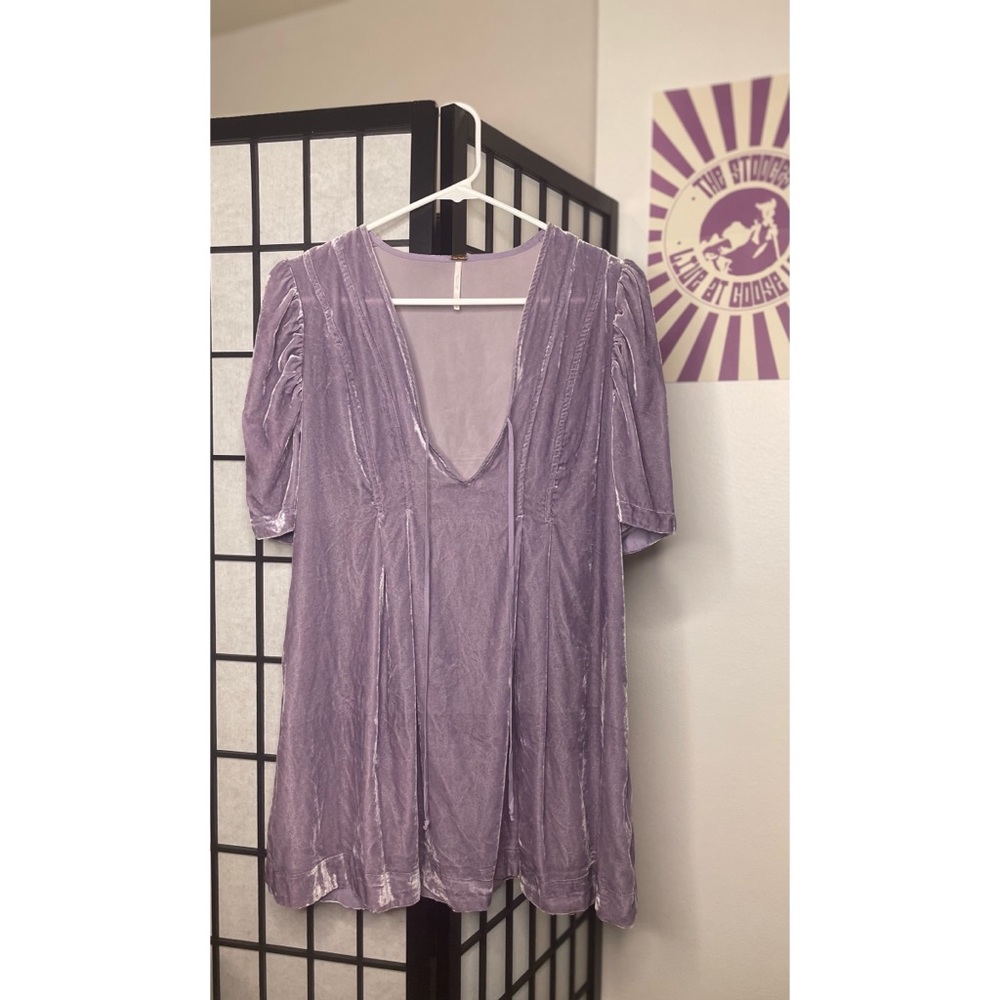Free People lavender velvet mini dress